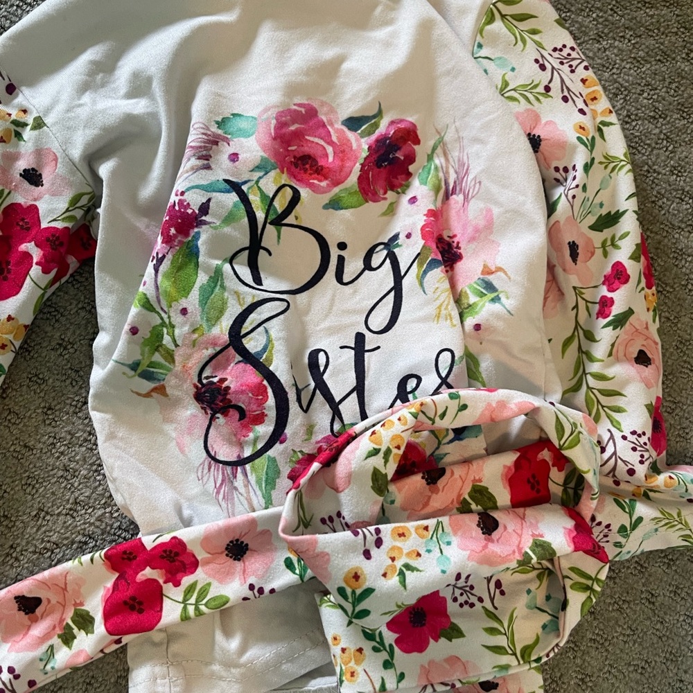 Floral Big Sister Kids Pajamas